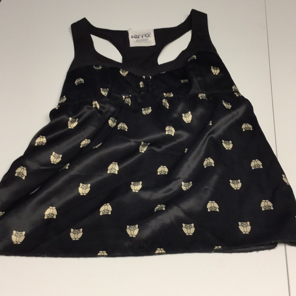 Kirra owl print silky tank